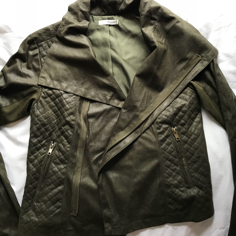 Size small, green suede army jacket